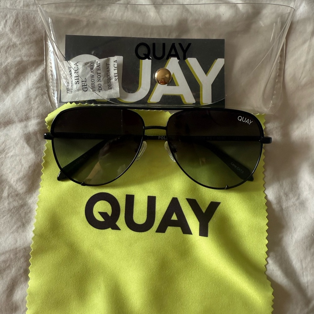 Quay Australia High Key Mini Sunglasses in Black